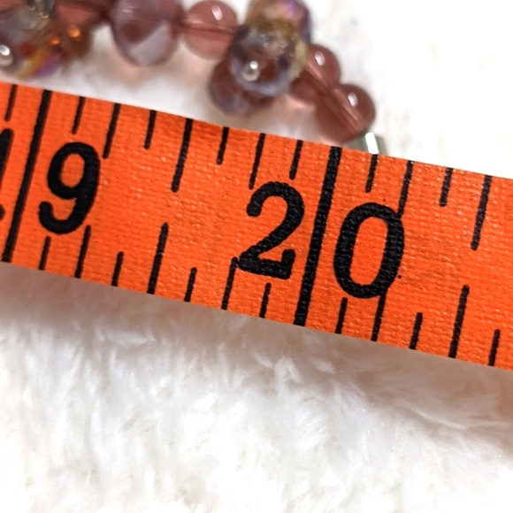 Beautiful Vintage Rosey/Mauve Crystal Beaded Necklace 20" Long - Picture 10 of 13